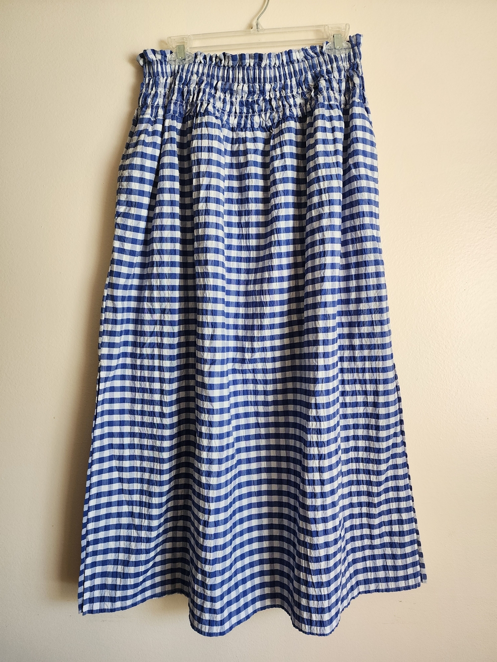 Universal Thread Blue and White Gingham Midi Skirt